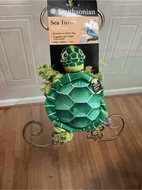 Smithonian Brand New Sea Turtle 10” Dog Toy Dog Toy With Squeaker